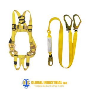 Arnés 3 Argollas + Línea de Vida Doble - STEELPRO
