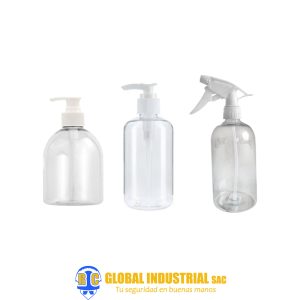 BOTELLAS DISPENSADORAS TRANSPARENTES DE PLÁSTICO