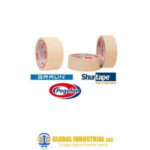 CINTA MASKING TAPE 1/2", 3/4", 1", 2" - MARCA PEGAFAN, SHURTAPE, BRAUN