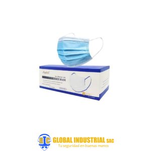Mascarilla Quirúrgica 3 pliegues Color Celeste Caja x 50 und - MARCA MAYFIELD