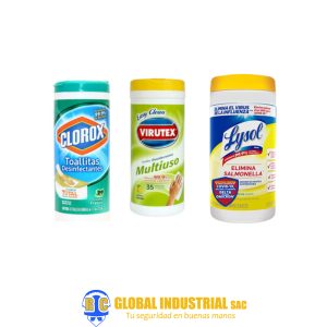 Toallitas Desinfectantes Pack x 35 UND - MARCA CLOROX, VIRUTEX & LYSO